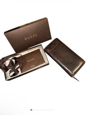 Gucci Wallet Long Zip Around Sima Mistral Micro Guccissima Leather GG Zippy